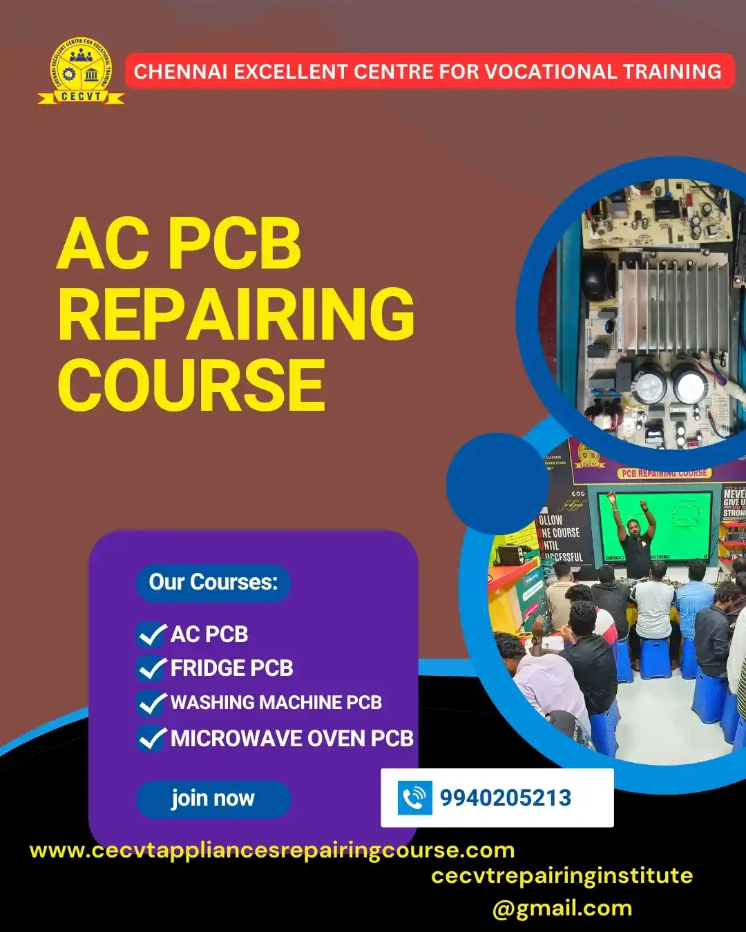 AC PCB Board Mechanic Course in Rajasthan