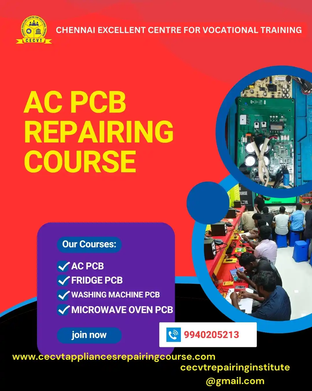 AC PCB Board Mechanic Course in Rajasthan
