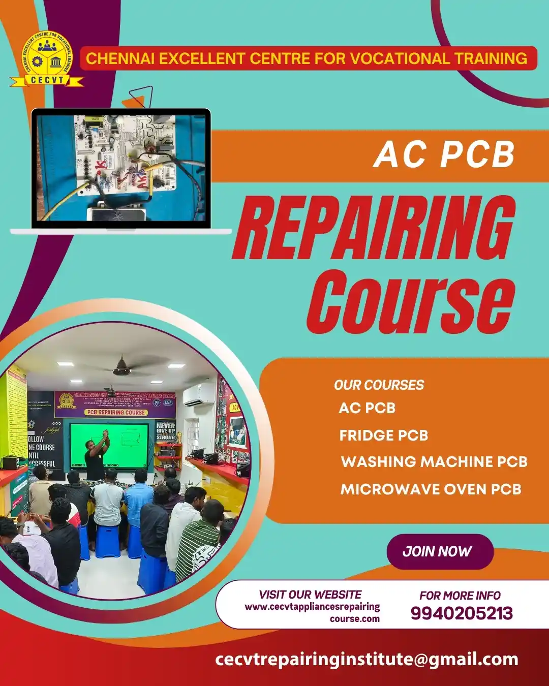 AC PCB Board Mechanic Course in Jhargram West Bengal