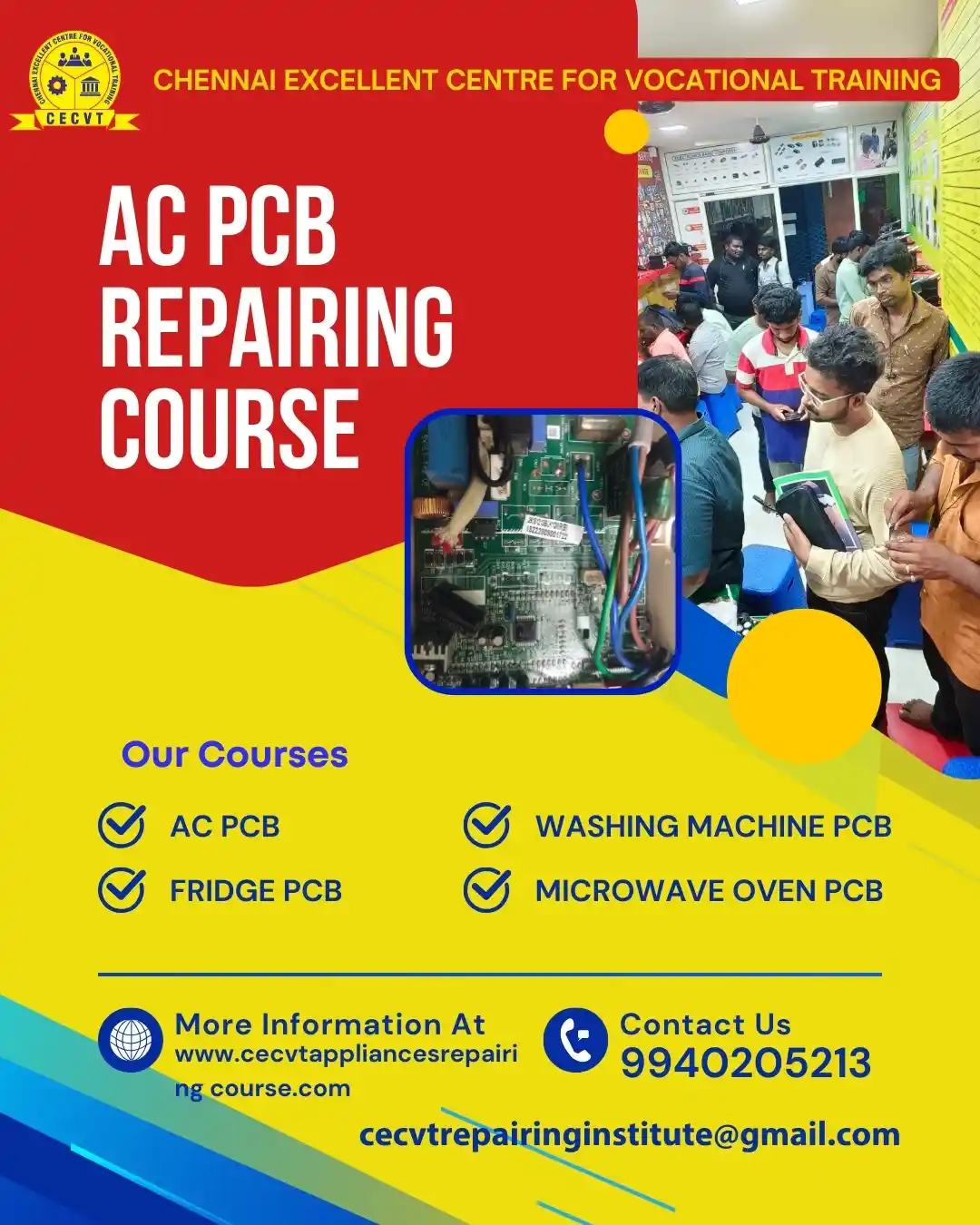 AC PCB Board Mechanic Course in Murshidabad West Bengal