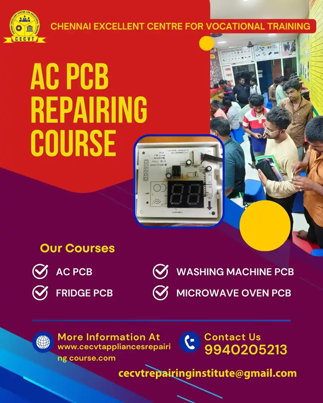 AC PCB Board Mechanic Course in Murshidabad West Bengal