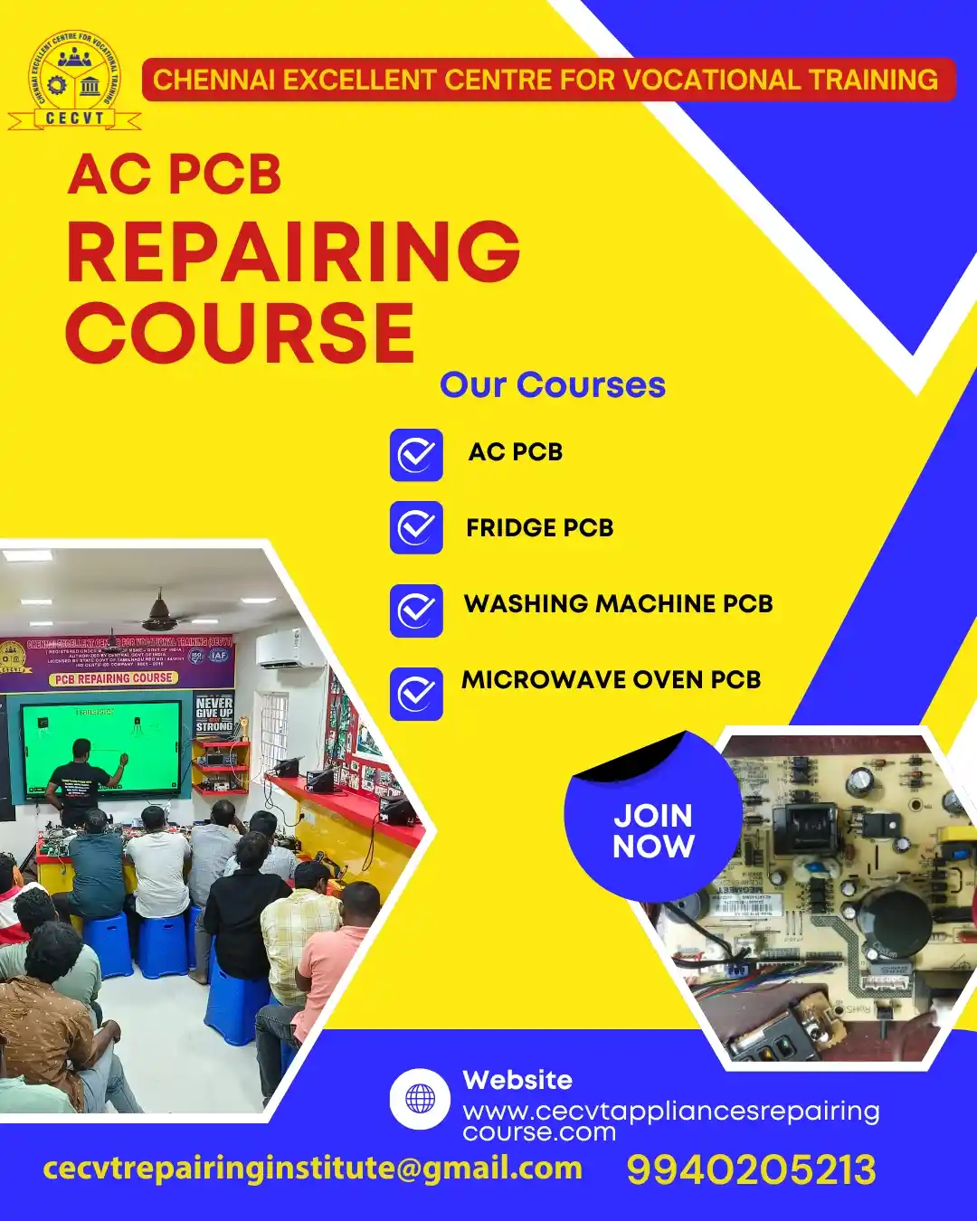 AC PCB Board Mechanic Course in Murshidabad West Bengal
