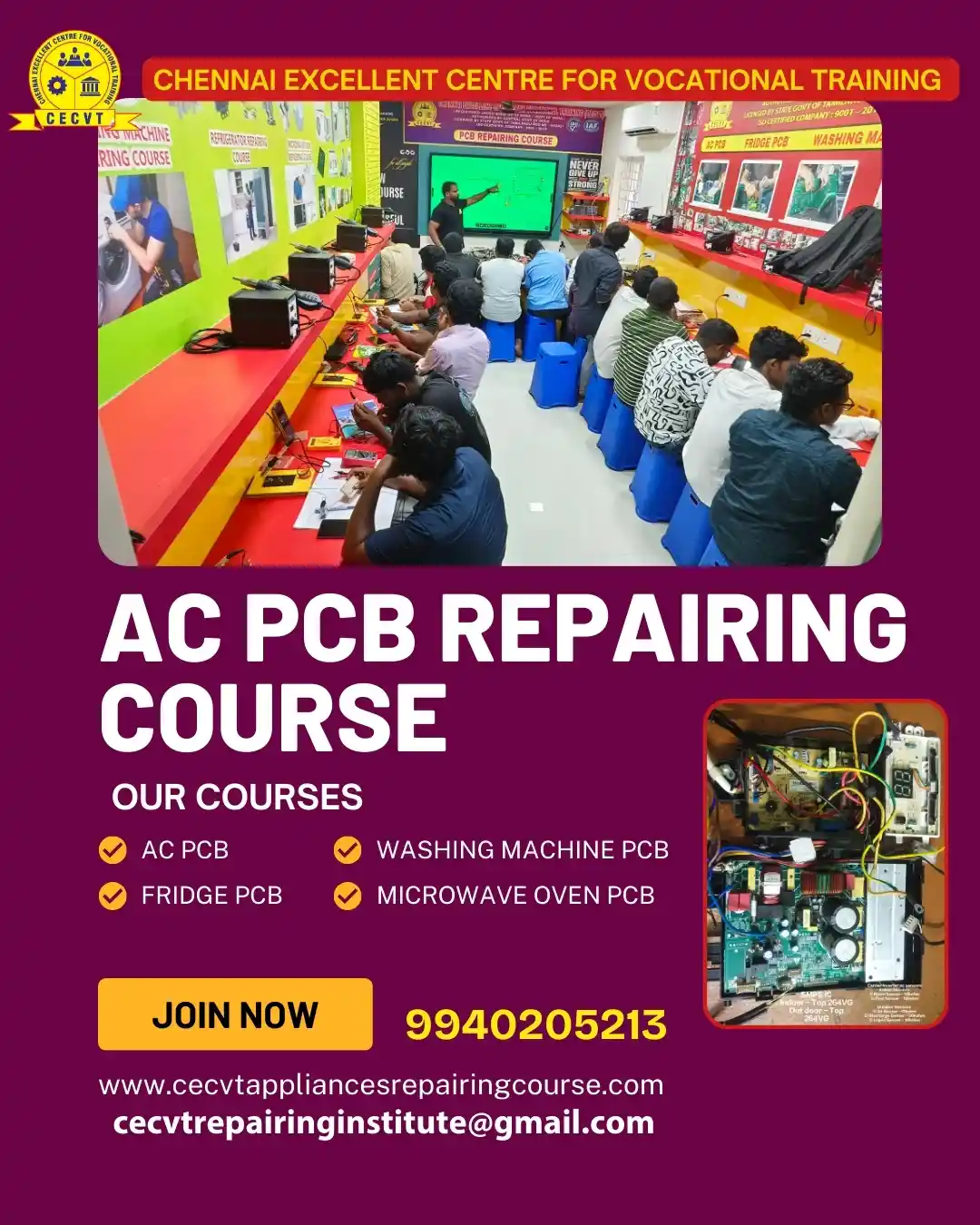 AC PCB Board Mechanic Course in South 24 Parganas West Bengal