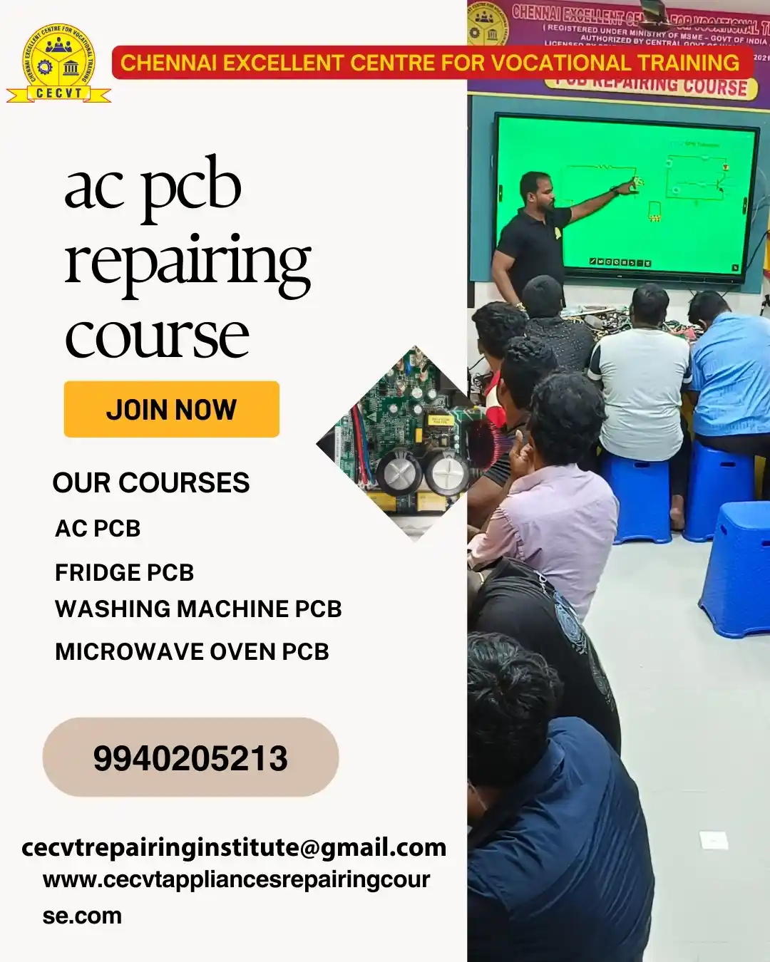 AC PCB Board Mechanic Course in South 24 Parganas West Bengal