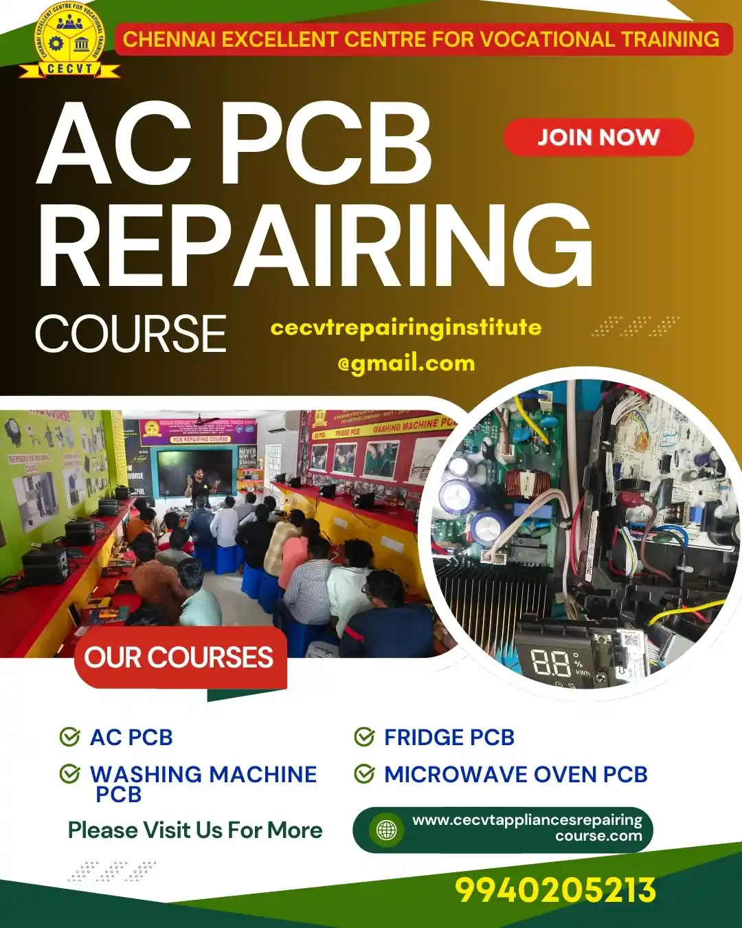 AC PCB Board Mechanic Course in Jharsuguda Odisha