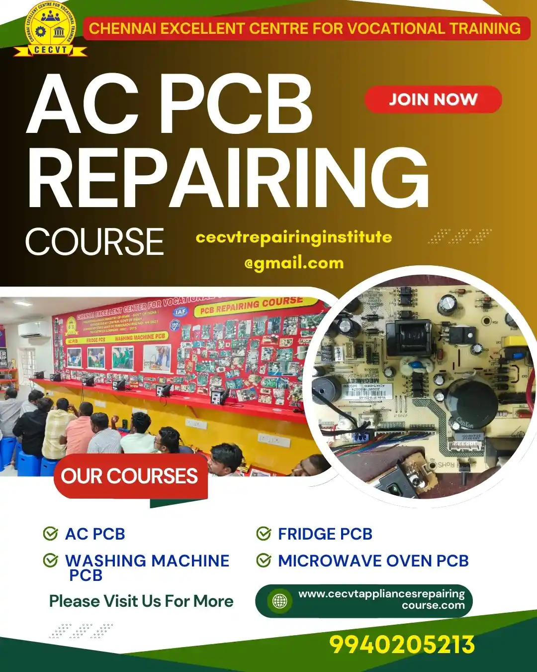 AC PCB Board Mechanic Course in Jharsuguda Odisha