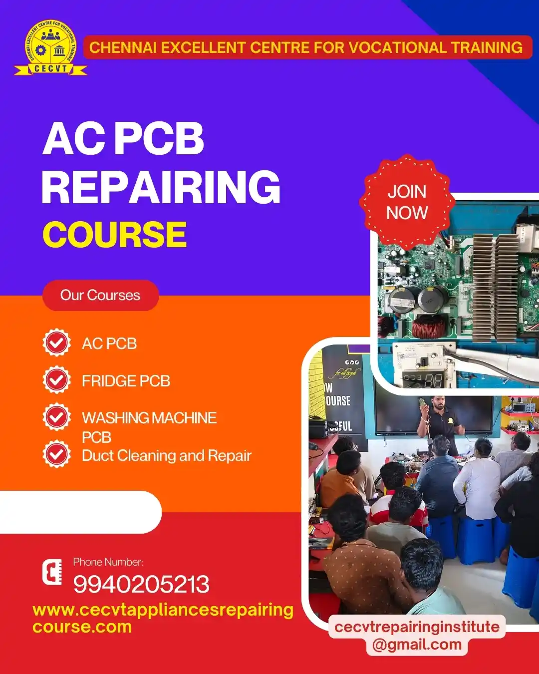 AC PCB Board Mechanic Course in Malkangiri Odisha