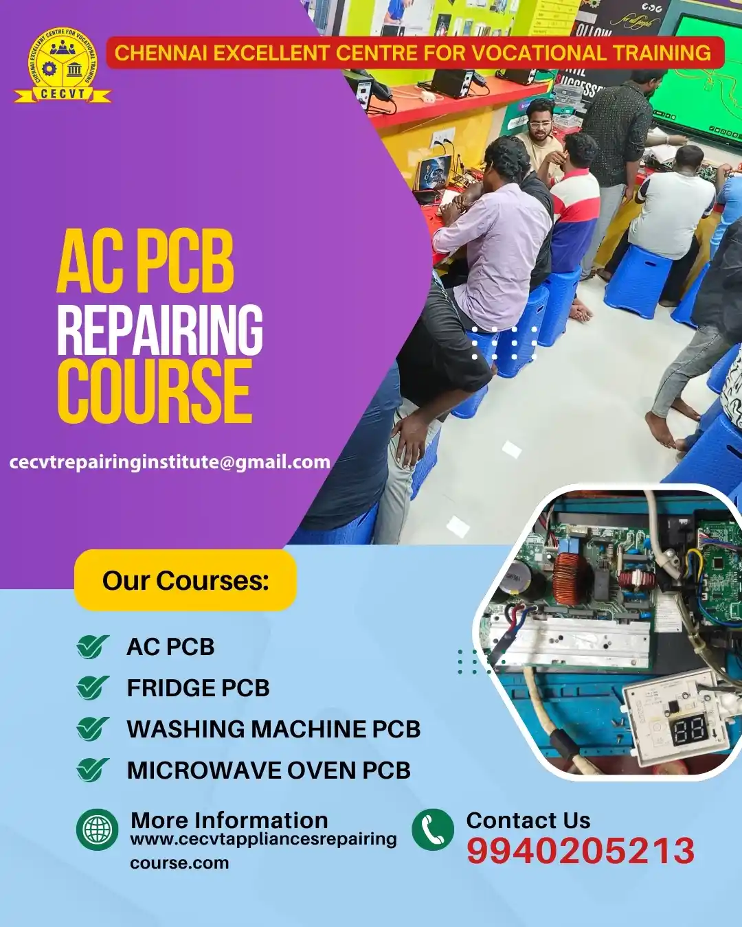 AC PCB Board Mechanic Course in Auraiya Uttar Pradesh