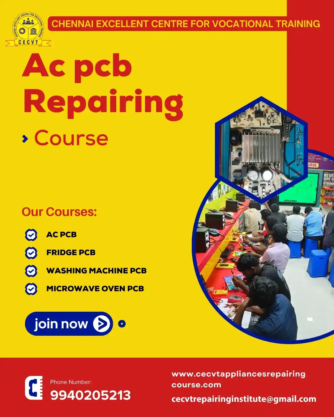 AC PCB Board Mechanic Course in Auraiya Uttar Pradesh