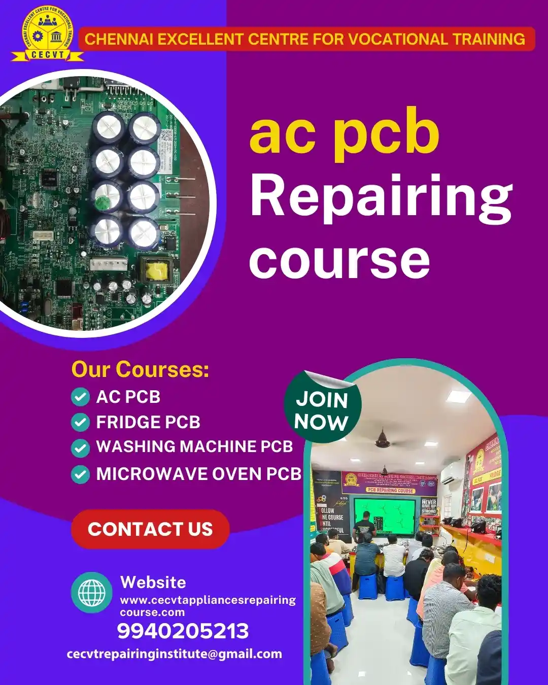AC PCB Board Mechanic Course in Badaun Uttar Pradesh