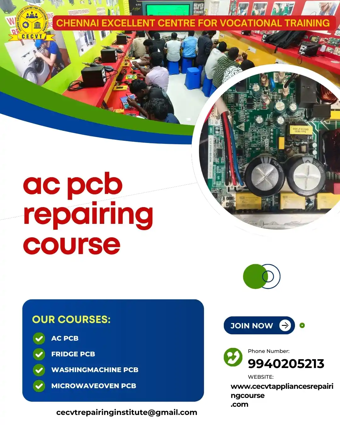 AC PCB Board Mechanic Course in Dehradun Uttarakhand