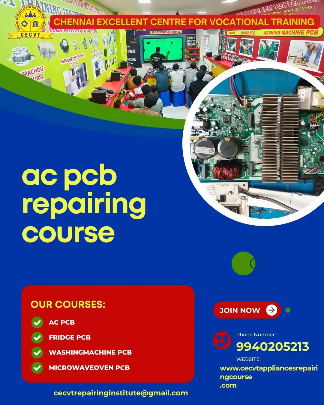 AC PCB Board Mechanic Course in Dehradun Uttarakhand