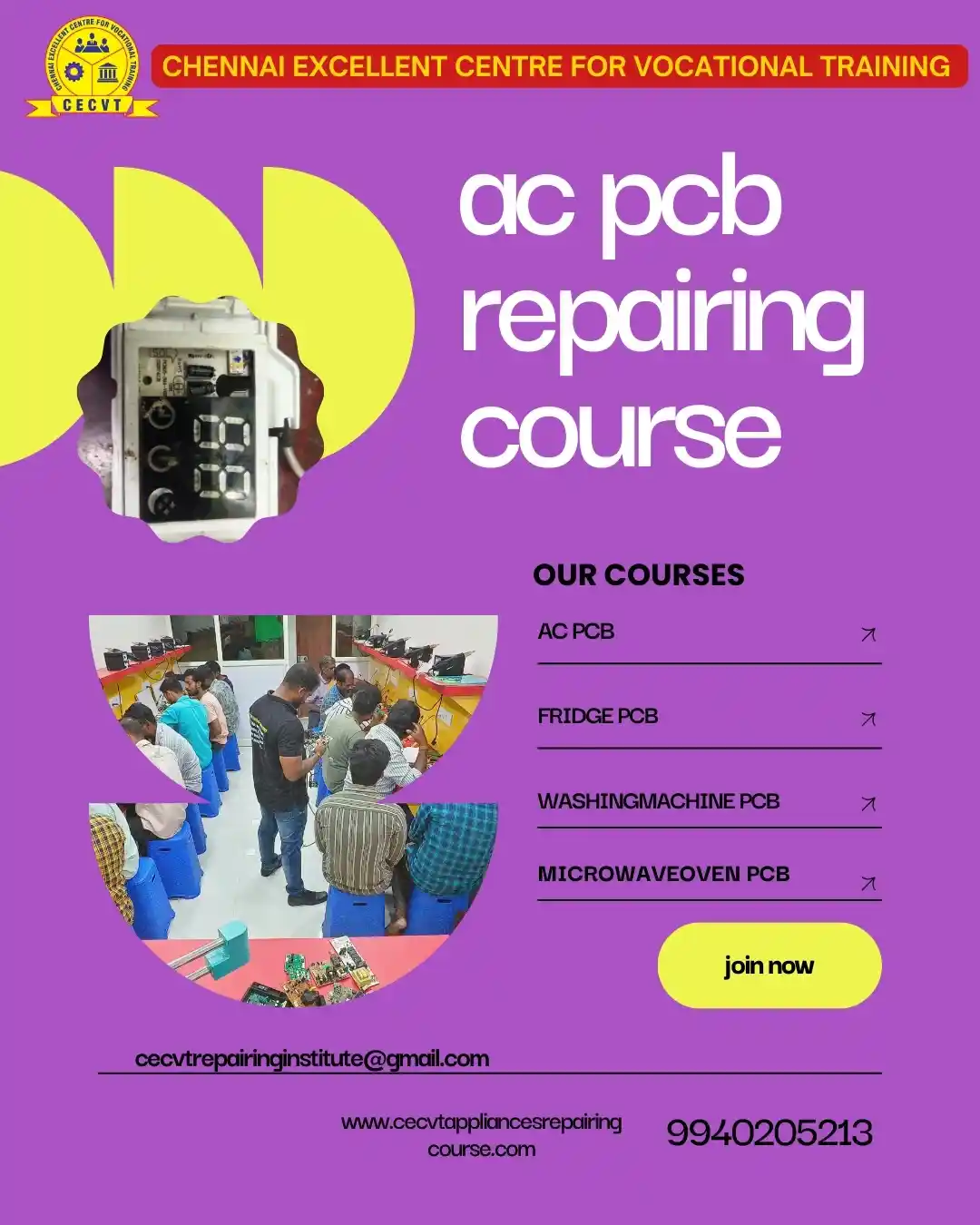AC PCB Board Mechanic Course in Udham Singh Nagar Uttarakhand