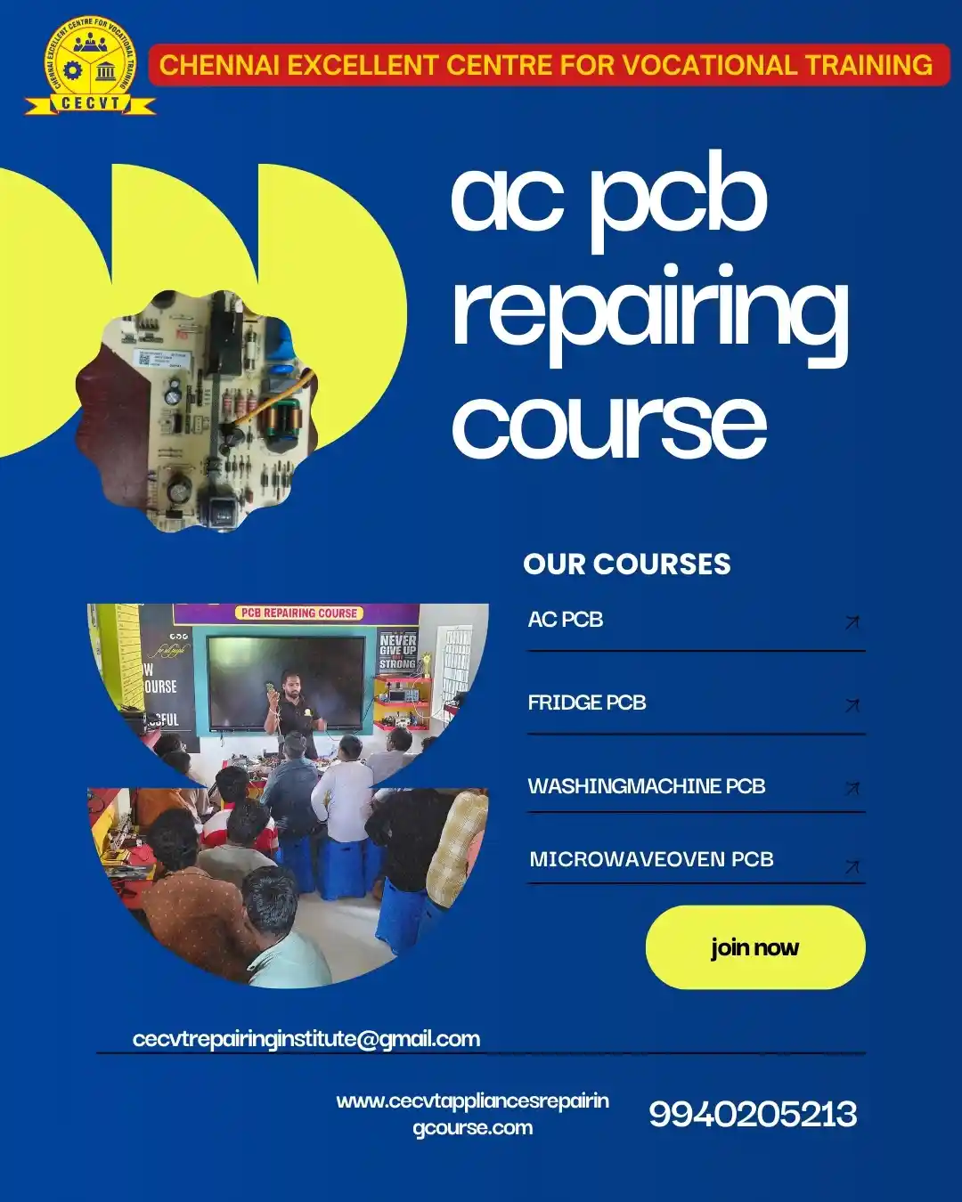 AC PCB Board Mechanic Course in Udham Singh Nagar Uttarakhand