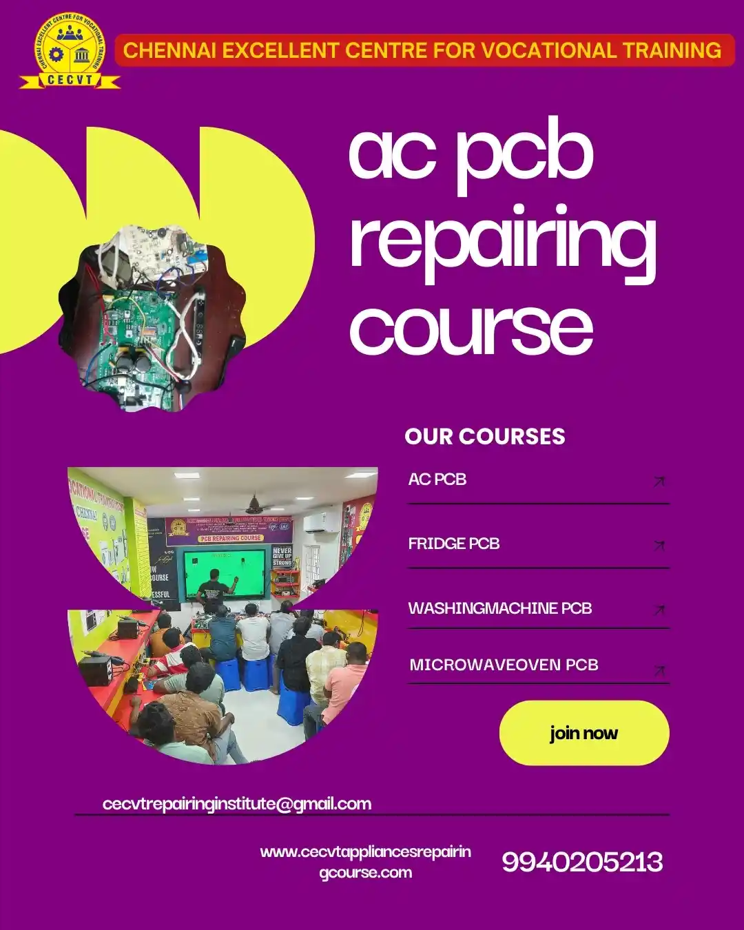 AC PCB Board Mechanic Course in Udham Singh Nagar Uttarakhand