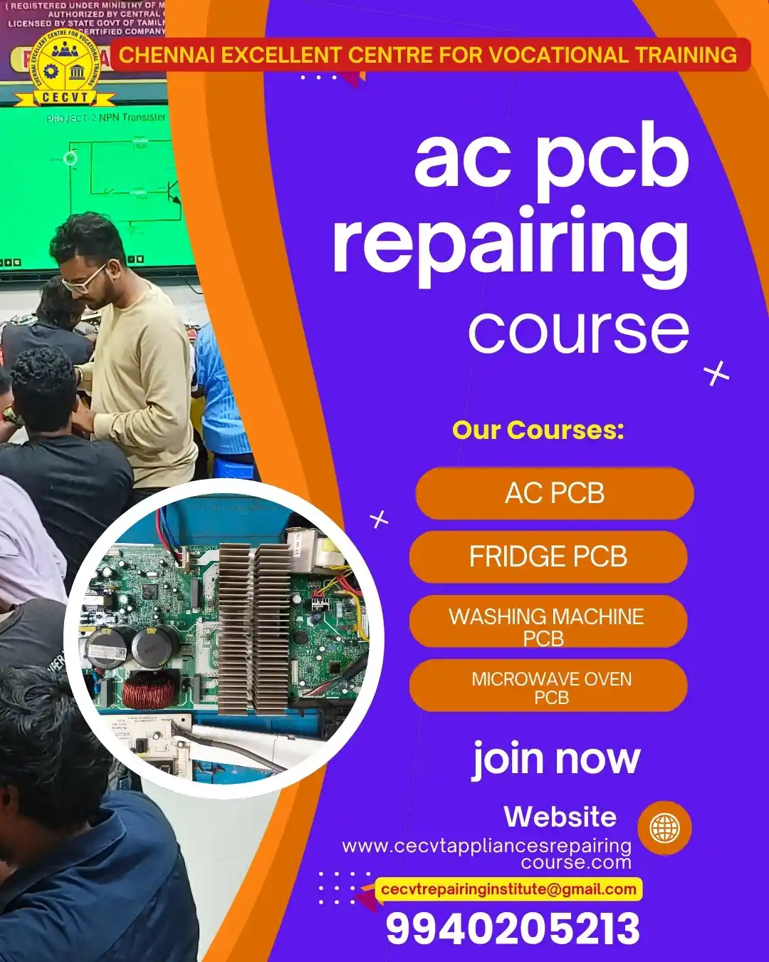 AC PCB Board Mechanic Course in Paschim Bardhaman West Bengal