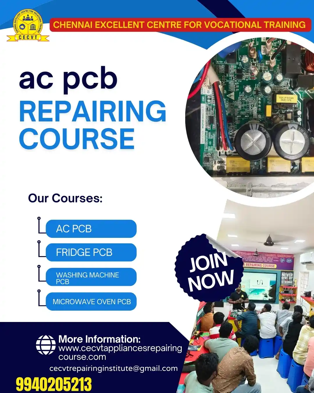 AC PCB Board Mechanic Course in Coimbatore Tamil Nadu