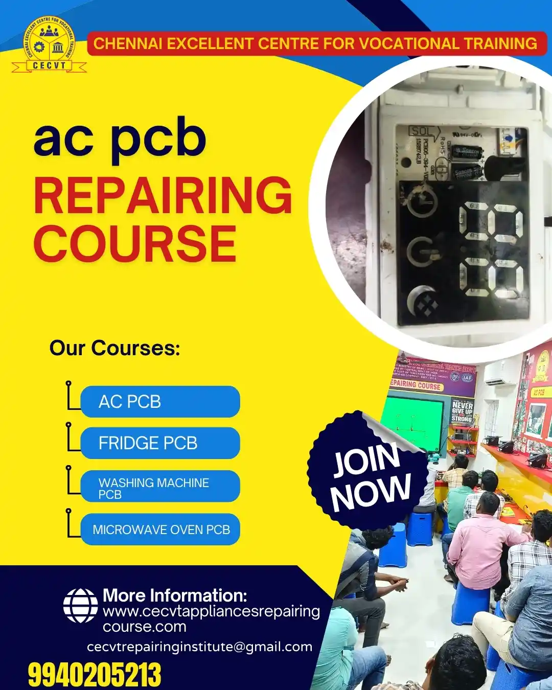 AC PCB Board Mechanic Course in Coimbatore Tamil Nadu
