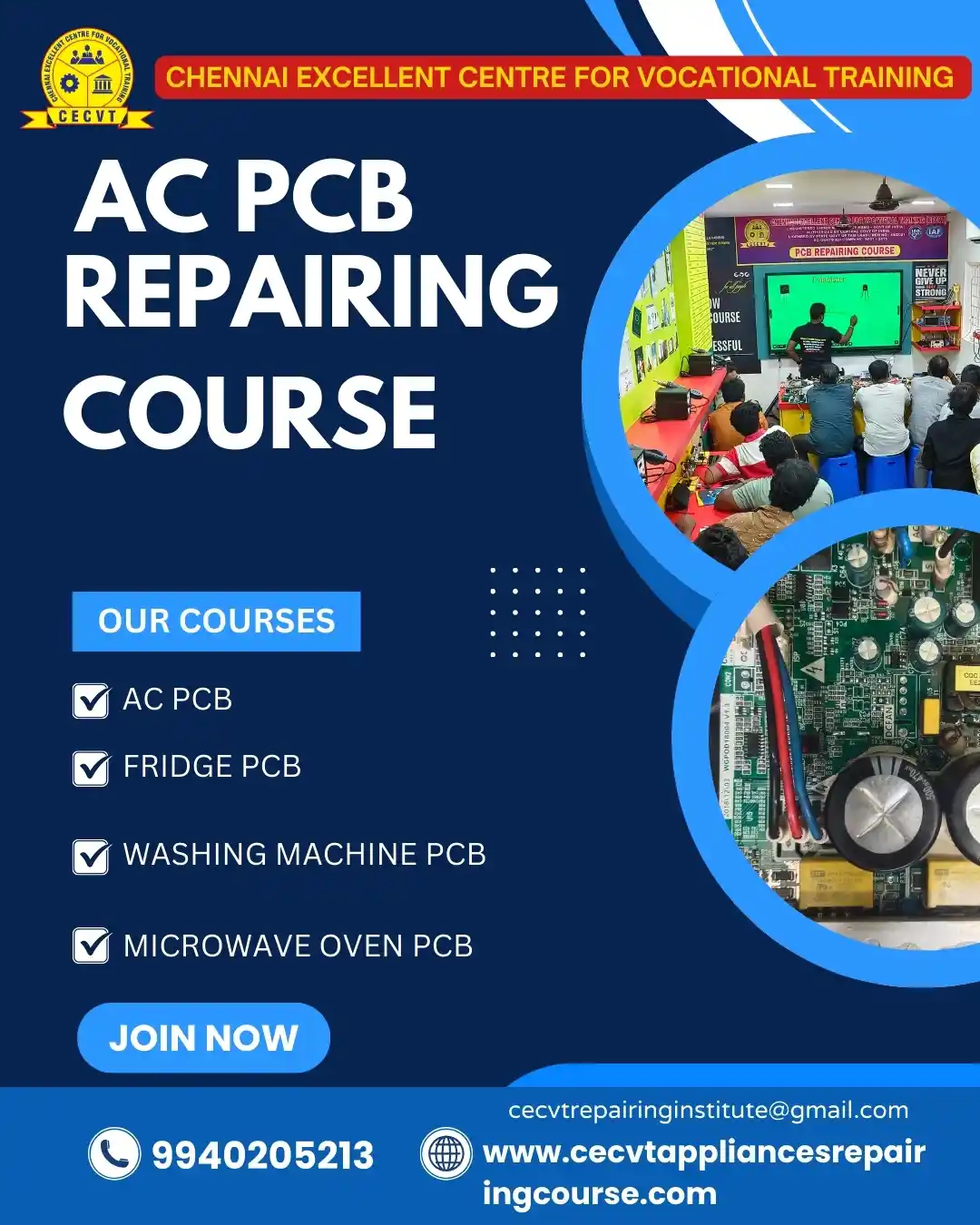 AC PCB Board Mechanic Course in Chengalpattu Tamil Nadu