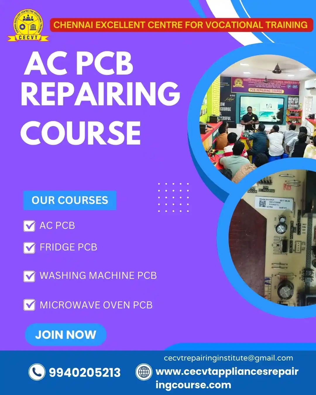 AC PCB Board Mechanic Course in Chengalpattu Tamil Nadu
