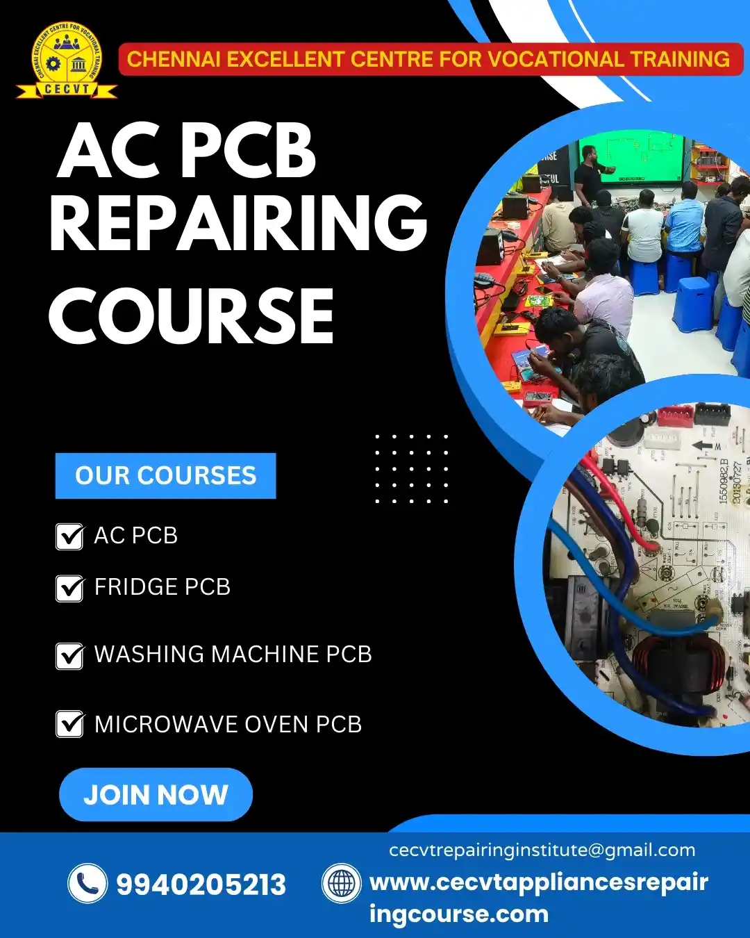 AC PCB Board Mechanic Course in Chengalpattu Tamil Nadu