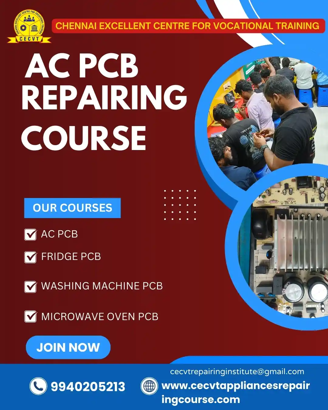 AC PCB Board Mechanic Course in Chengalpattu Tamil Nadu