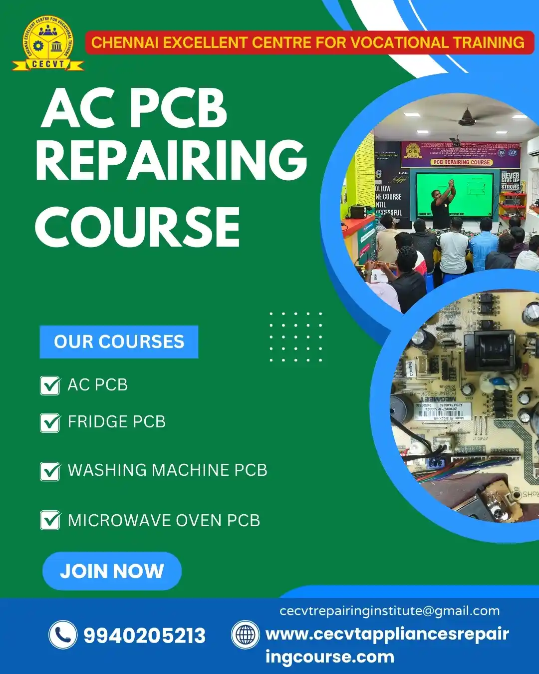 AC PCB Board Mechanic Course in Chengalpattu Tamil Nadu