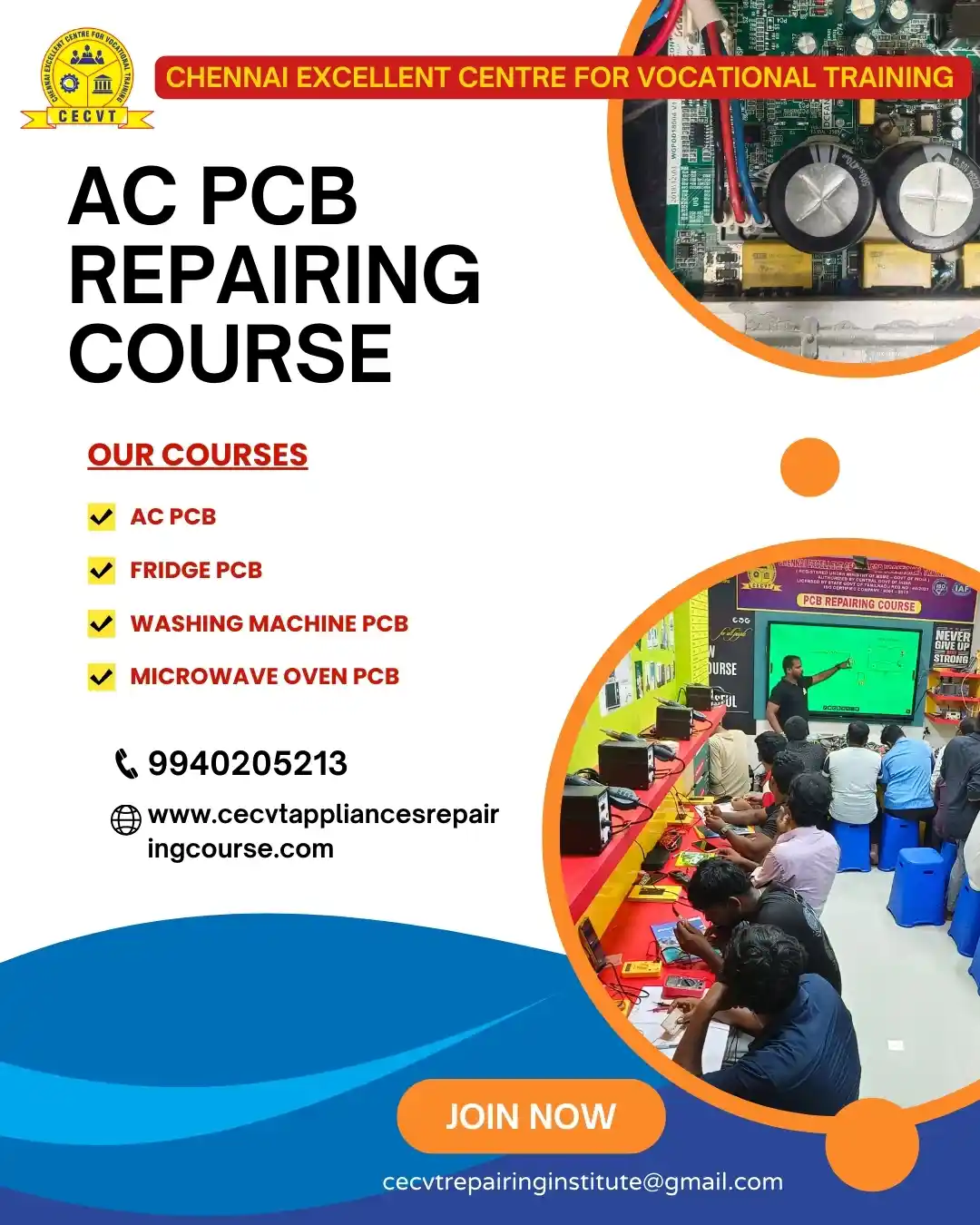 AC PCB Board Mechanic Course in Chennai Tamil Nadu