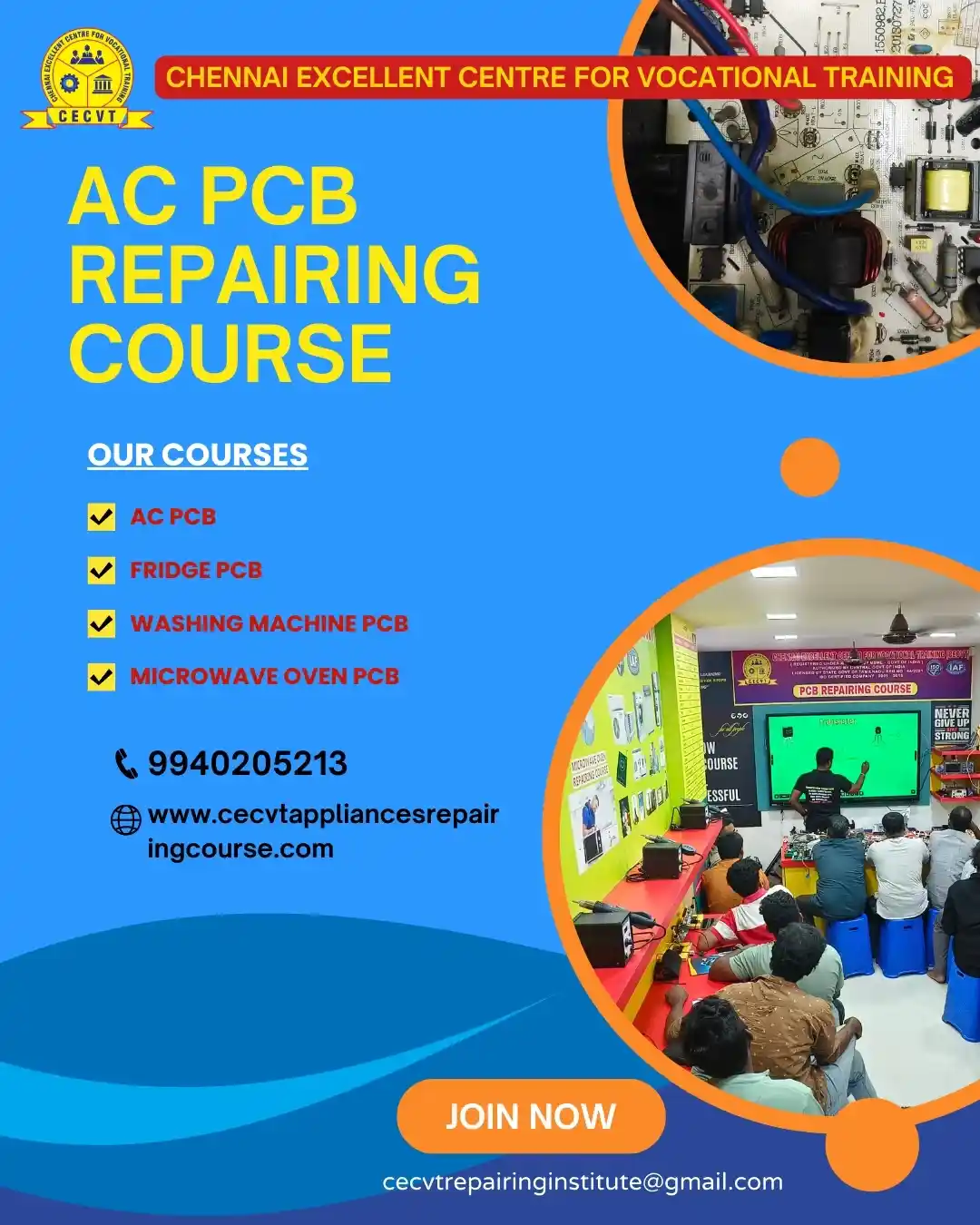 AC PCB Board Mechanic Course in Chennai Tamil Nadu