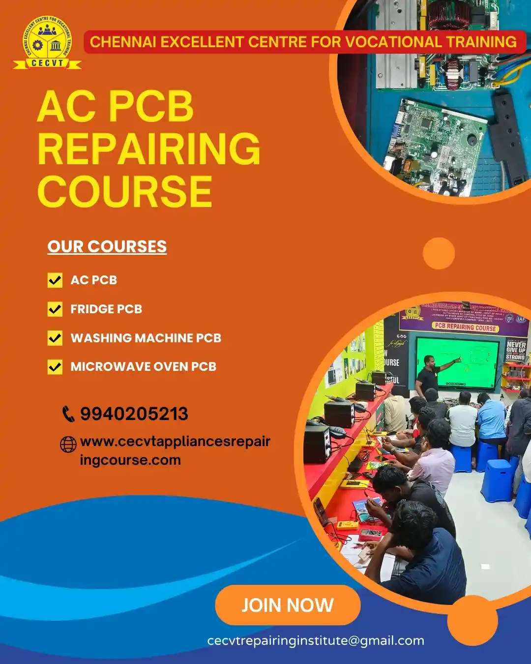 AC PCB Board Mechanic Course in Chennai Tamil Nadu