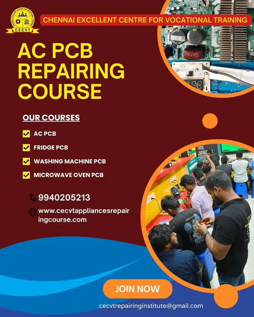 AC PCB Board Mechanic Course in Chennai Tamil Nadu