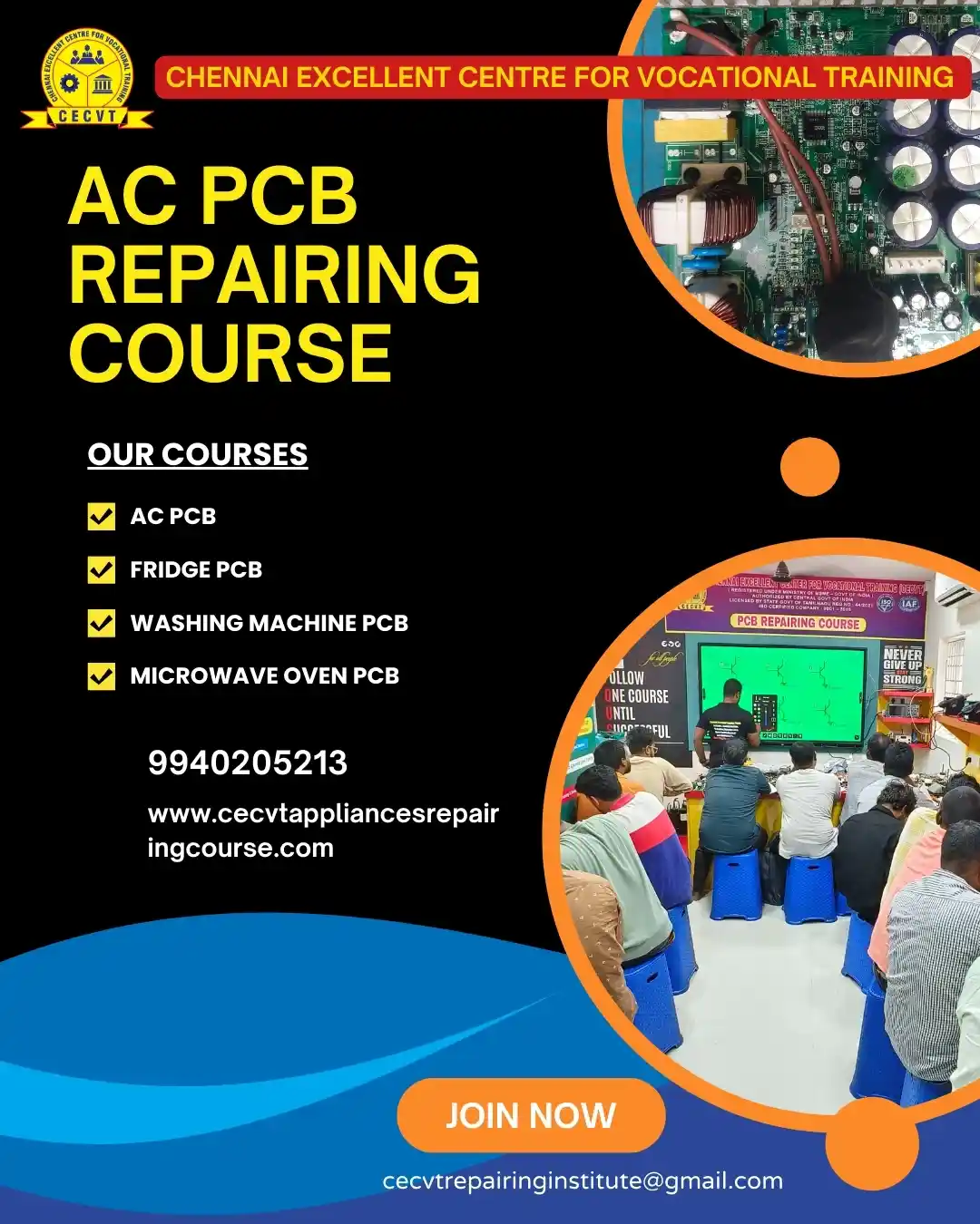 AC PCB Board Mechanic Course in Chennai Tamil Nadu