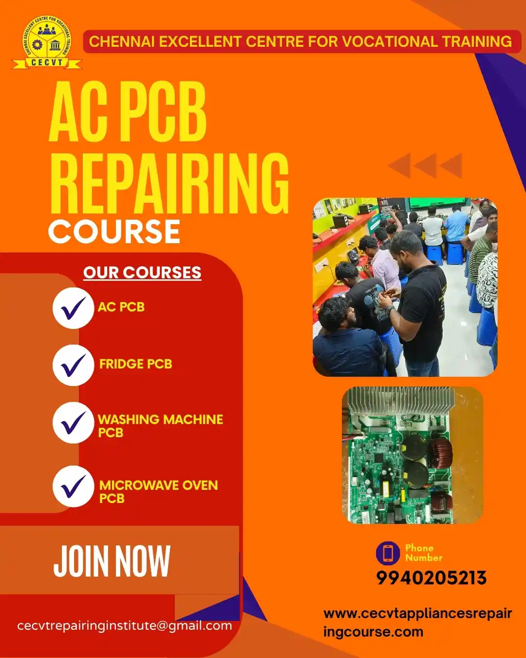 AC PCB Board Mechanic Course in Dharmapuri Tamil Nadu