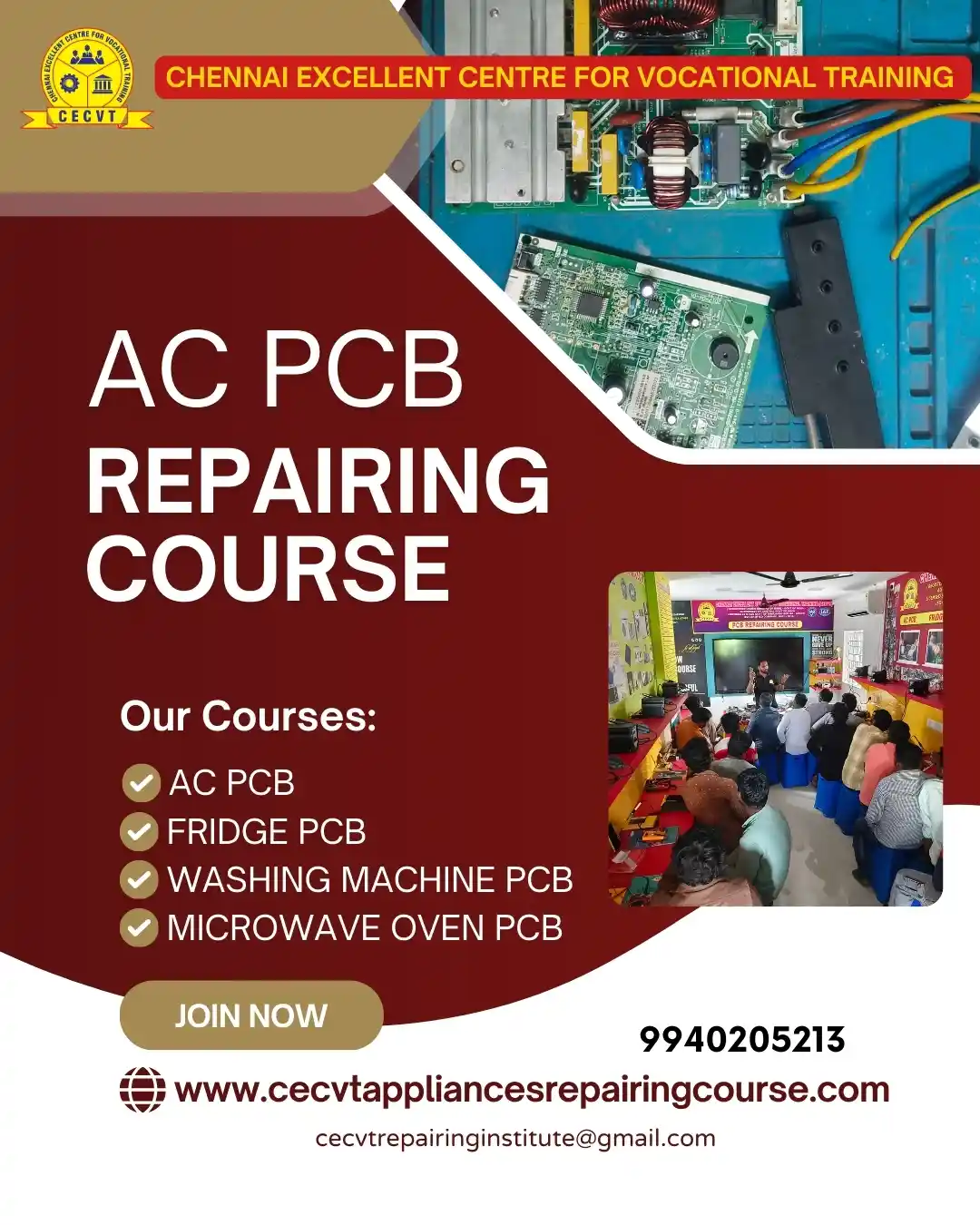 AC PCB Board Mechanic Course in Dharmapuri Tamil Nadu
