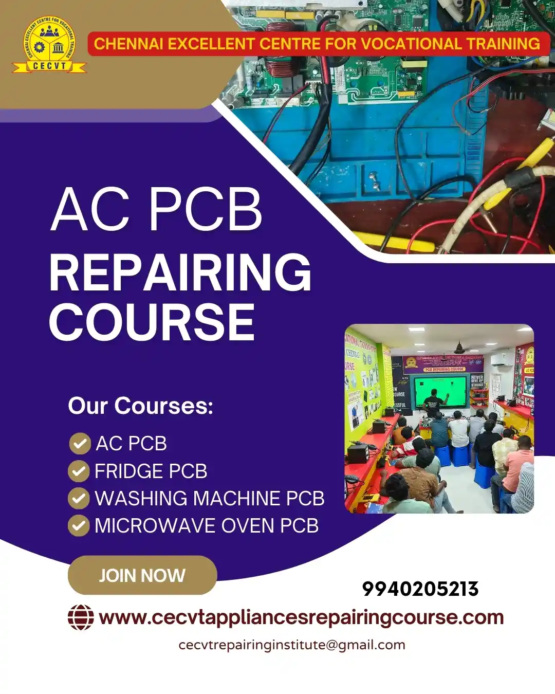 AC PCB Board Mechanic Course in Dharmapuri Tamil Nadu
