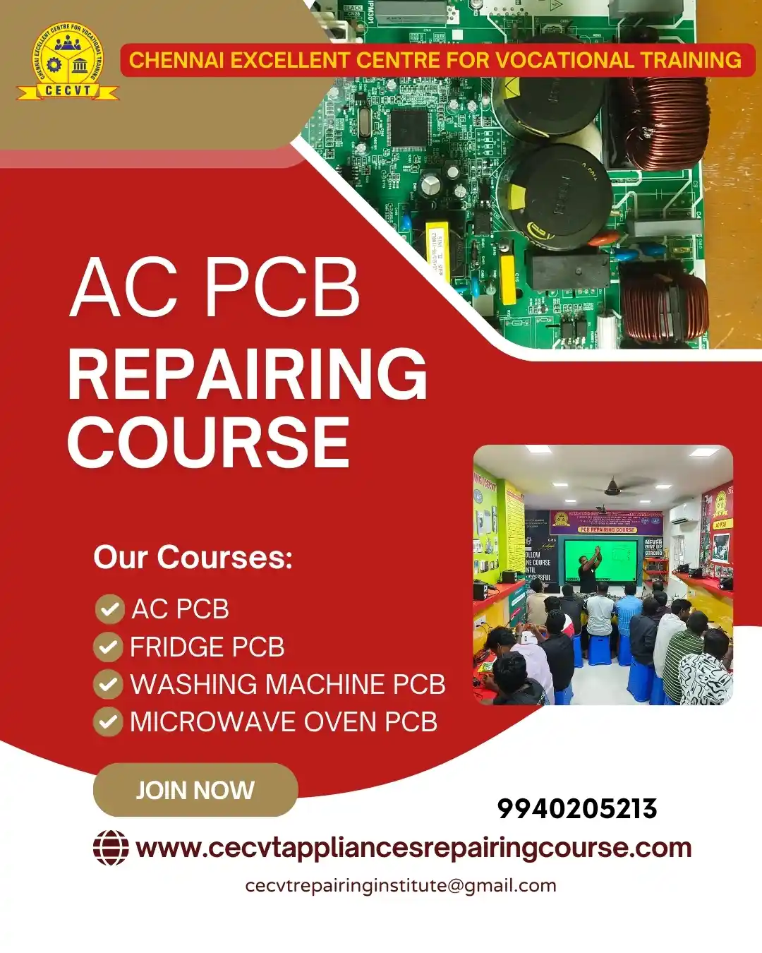 AC PCB Board Mechanic Course in Dharmapuri Tamil Nadu