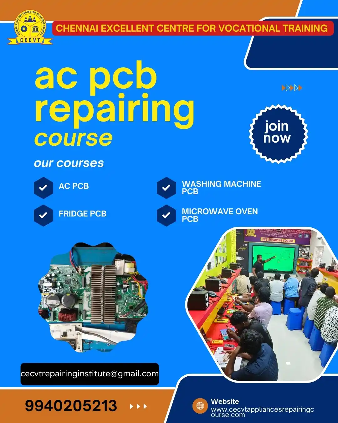 AC PCB Board Mechanic Course in Shravasti Uttar Pradesh