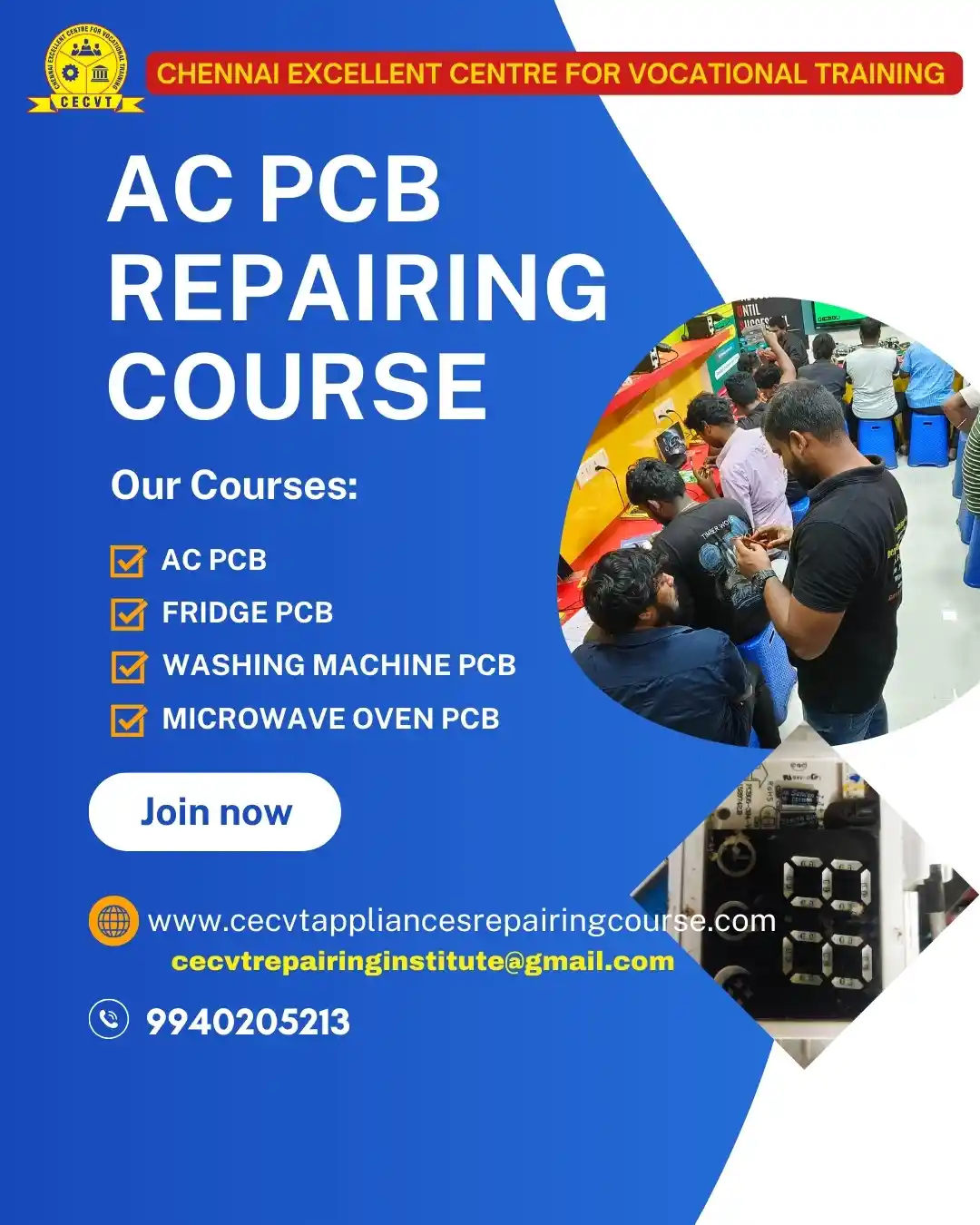 AC PCB Board Mechanic Course in Puri Odisha