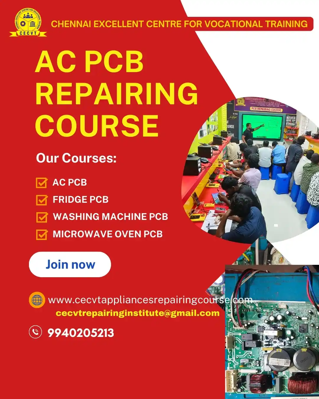 AC PCB Board Mechanic Course in Puri Odisha