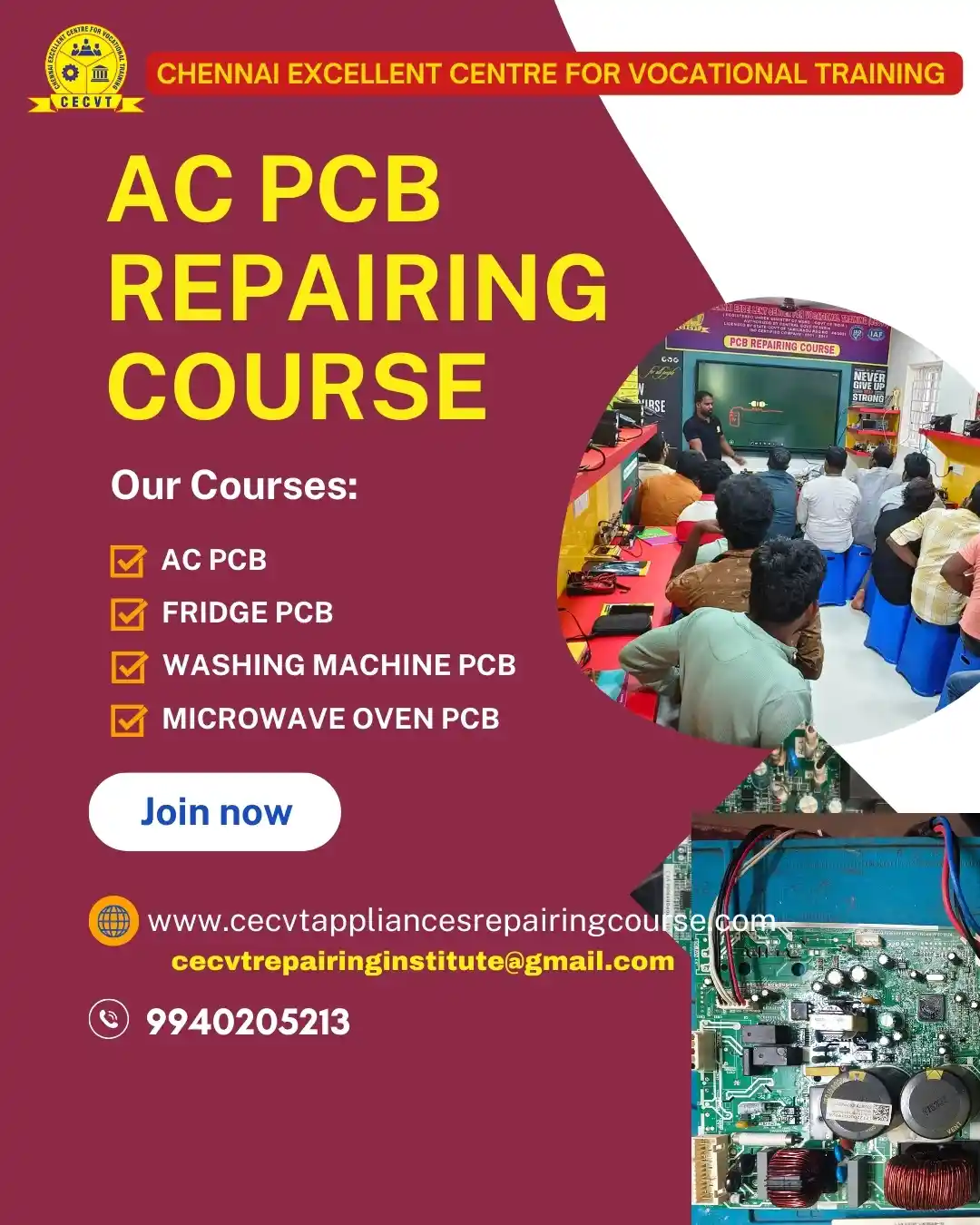 AC PCB Board Mechanic Course in Puri Odisha