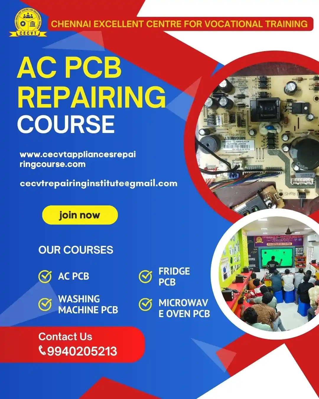 AC PCB Board Mechanic Course in Sambalpur Odisha