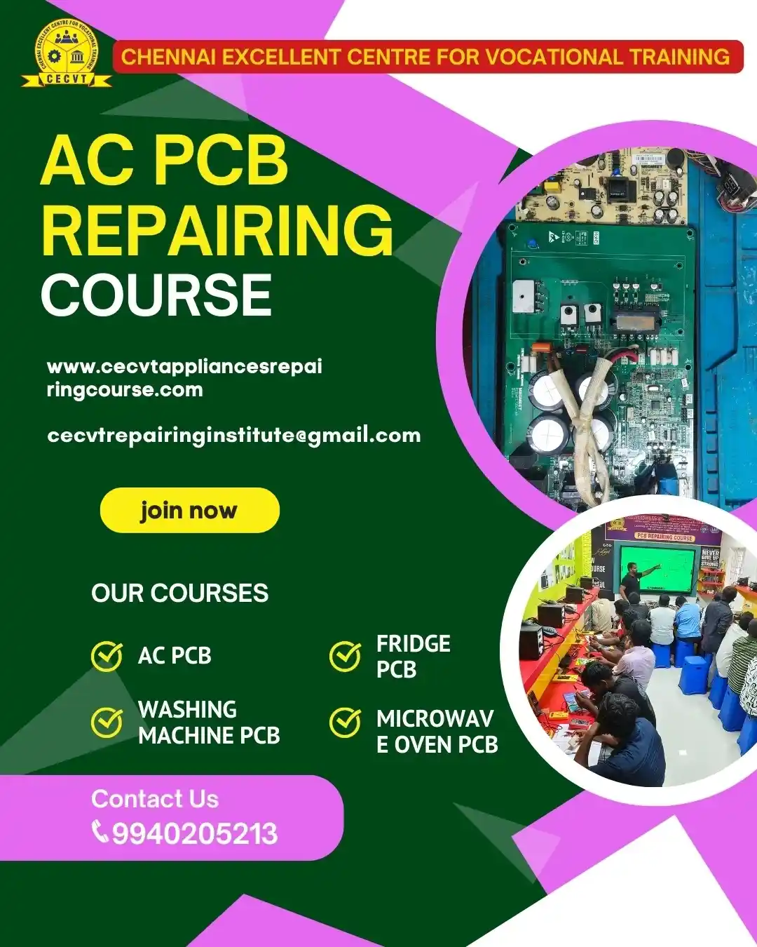 AC PCB Board Mechanic Course in Sambalpur Odisha